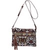 B BRENTANO Vegan Multi-Zipper Crossbody Handbag Purse with Tassel Accents