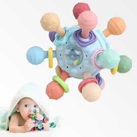 Baby Teething - Montessori Sensory Ball for Babies - Baby Rattle for Newborns 0 3 6 9 12 18 Months Baby Games 1 Year - Newborn Gift for Boy or Girl