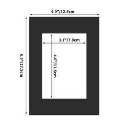 ZBEIVAN 5x7 Black Picture Mats with Core Bevel Cut Frame Mattes for 3.5x5 Pictures - Pack of 12
