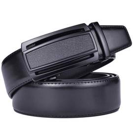 Men Belts Leather Male Slide Ratchet Work Dress Strap w Interchangeable Buckle Beltox, Black08, 28"-36" Waist Adjustable