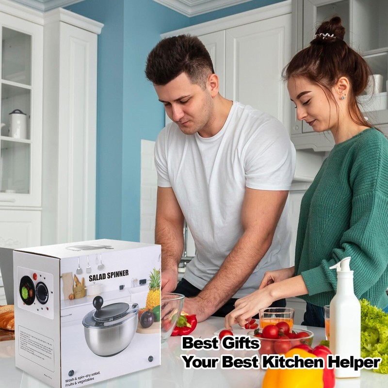 supernal 5.3Qt Salad Spinner Lettuce Spinner with Stop Button Vegetable