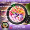 10X 30X Large Magnifying Glass with Light and Stand, 5-inch
