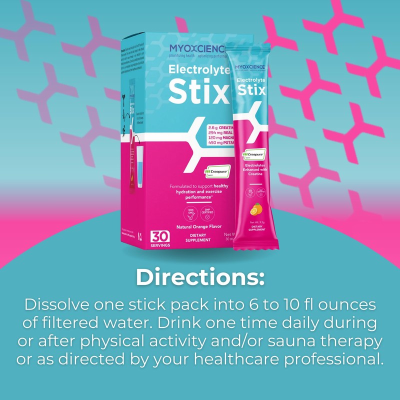 MYOXCIENCE Electrolyte STIX | Creatine Electrolyte Powder | Recovery from