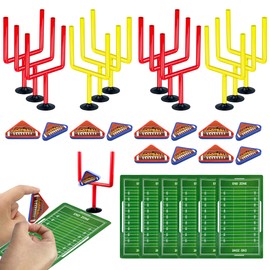 XIPEGPA 30 PCS Colors Mini Flick Football Games Mini Table Top Sports Games with Foam Footballs Goal Post and Cards Finger Toys Office Indoor Football Sports Party Favors Office Desk Toys Red Yellow