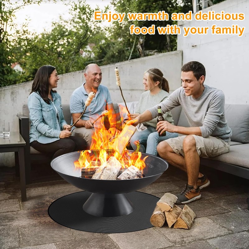 Longzhuo Fire Pit Mat, 48 Inch Waterproof, High Temp Resistant,