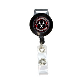 Zombie Outbreak Response Team Biohazard - Bloody Red Lanyard Retractable Reel Badge ID Card Holder