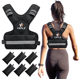 Weighted Vest Women Men, Yxflz 4-10lbs Adjustable Weights with 6 Ironsand Large Weight Vest for Home Workouts, Strength, Running, Fitness