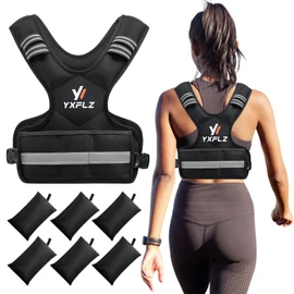 Weighted Vest Women Men, Yxflz 4-10lbs Adjustable Weights with 6 Ironsand Large Weight Vest for Home Workouts, Strength, Running, Fitness