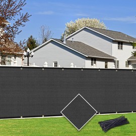 Cisvio Customizable Privacy Screen Fence 6'X57' Dark Grey Heavy Duty 170 GSM Wind Screen & Dustproof Fence Ideal for Fencing Patios, Lawns, and Creating Intimate Outdoor Spaces