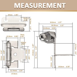 knobelite 25 Pairs-50 Pack 1/2" Overlay Semi-Wrap Cabinet Hinges,Self Closing Face Frame Satin Nickel Cabinet Hinges,Easy Installation Hinges for Kitchen Cabinet Doors
