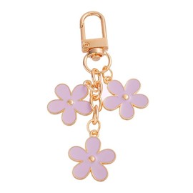 NICIFOAM Flower Bag Charms, Cute Flower Keychain Keyring Holder Wallet Purse Pendant Decorations Cute Women Keychains Purple
