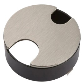Unbranded Desk Grommet Desk Hole Covers Flush Mount 2.5 Inch Width Brushed Nickel/Black