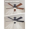 JSAITEE 52Inch Flush Mount Ceiling Fan with Lights Low Profile