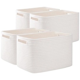 OIAHOMY 4 Pack Storage Basketscolor: White, size: M
