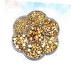 FOMIYES 2465Pcs Golden Plastic Resin Half Round Pearl Beads Set