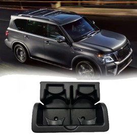 PMFCA Rear Console Cup Holder Black for Nissan Armada 2017-2020, Infiniti QX56 2012-2013,QX80 2014-2018 Bench Center Seat Cup Holder Replaces 88741-1LK3D 887411LK3D