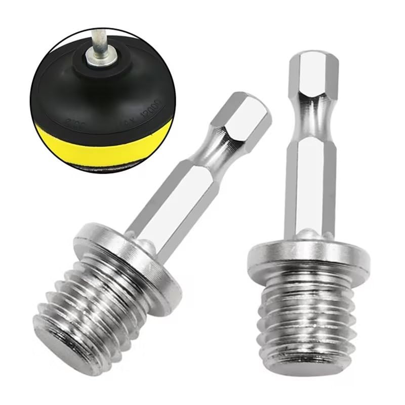 2pcs Silver Outer Conversion Rod M10+M14 Woodworking Hex Socket Adapter