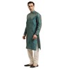 Sojanya (Since 1958, Jacquard Silk Kurta para hombre, Azul verde