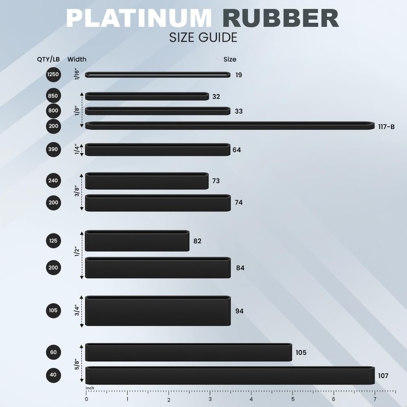 Black #82 Extra Wide Large Premium Outdoor Rubberbands, Made in
