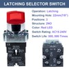 DMWD 2pcs 22mm Latching Selector Switch 110V with Red Light