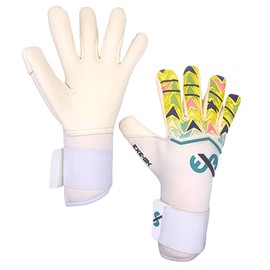 ExE-GK Academy Professional Goalkeeper Gloves, Slim Hybrid Cut Wrist Strap Colourful features Neoprene and Latex backhand Sizes 5-9 Adult Junior Kids Youth 4mm German Latex (8)