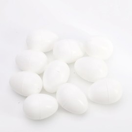 JIHUOO 50 Pcs Empty Plastic Easter Eggs White Blank Easter Eggs Small Fillable Eggs Easter Basket Eggs DIY Craft Eggs Artificial Eggs for Decoration