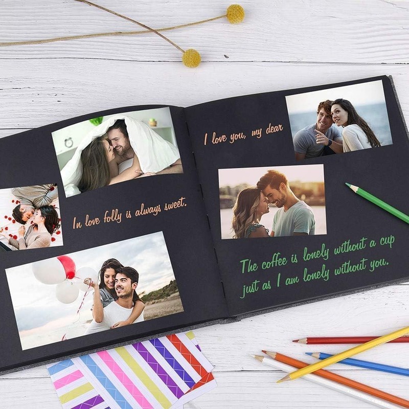 Leather Scrapbook Album DIY Set Scrap Book Album Hardcover Pictures