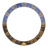 Ceramic Watch Bezel Insert 38mm Blue Black Base Gold Digit