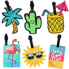 6 Pcs Secure Luggage Tags, Luggage Tags for Suitcases, Suitcase Tags, Waterproof Travel Tags for Luggage, Baggage Tag ID Labels for Preventing Loss of Bags and Suitcases