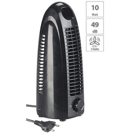 Sichler Haushaltsgeräte Small Tower Fan: Tower Table Fan VT-110 with 2 Speed Levels, 10W (Mini Table Fan, Mini Table Tower Fan, Small)