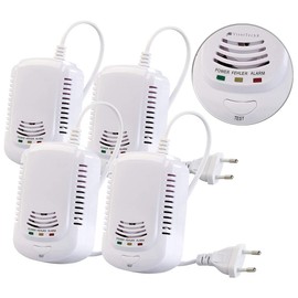 VisorTech Gas Detector: Set of 4 Multi-Gas Detectors for Household Gases, with 3 LEDs, 85 dB (Gas Detectors, Gas Detectors, Camping Heater)