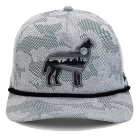 Paramount Outdoors Sunset Wolf Howl 5-Panel Trucker hat Style Rope Cap with Comfort Snapback Coyote (Grey - OSFA)