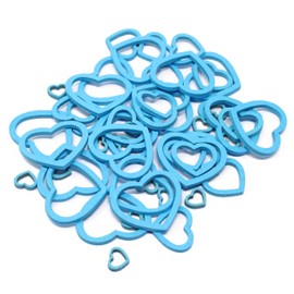 Blue Mixed Size Cut-Out Open Hearts Craft Scrapbook Vintage Confetti Heart - Pack of 50