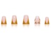 Gold French Tips Press on Nails Medium Duck False Nails