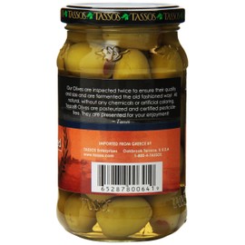 Tassos Evian Olives Stuffed with Natural Pimento, 12.84 Ounce