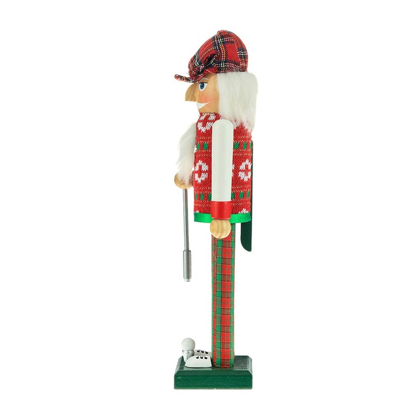 Kurt S. Adler 15-Inch Red and Green Golfer Nutcracker, Multi