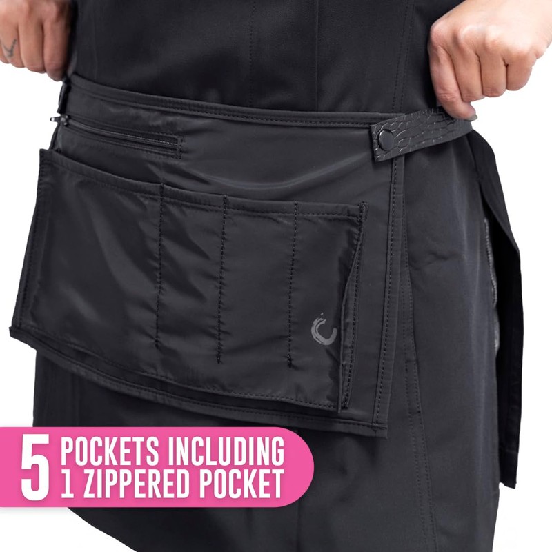 Colortrak Hip Hugger Salon Apron with Interchangeable Black and Leopard