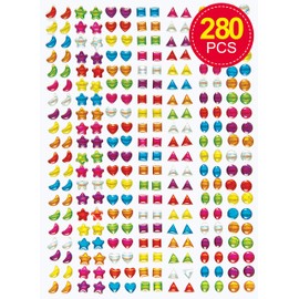 Baker Ross EV905 Selbstklebende Mini-Edelsteine, mehrfarbige Verzierungen, Kunst- und Bastelprojekte für Kinder, 280 Stück
