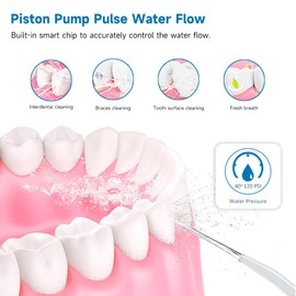 IHSENO Portable 310ml Dental Floss Picks for Teeth Cleaning,IPX7 Waterproof 4 Modes Irrigate for Oral Care,USB Rechargeable Oral Irrigator for Home and Travel,White