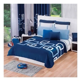 Colchas Concord Cobertor Ultrasuave Edimburgo Cama Matrimonial Azul Concord