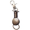 CHROME CRANE Men's Leather Cowhide Leather Cord Key Ring Charm