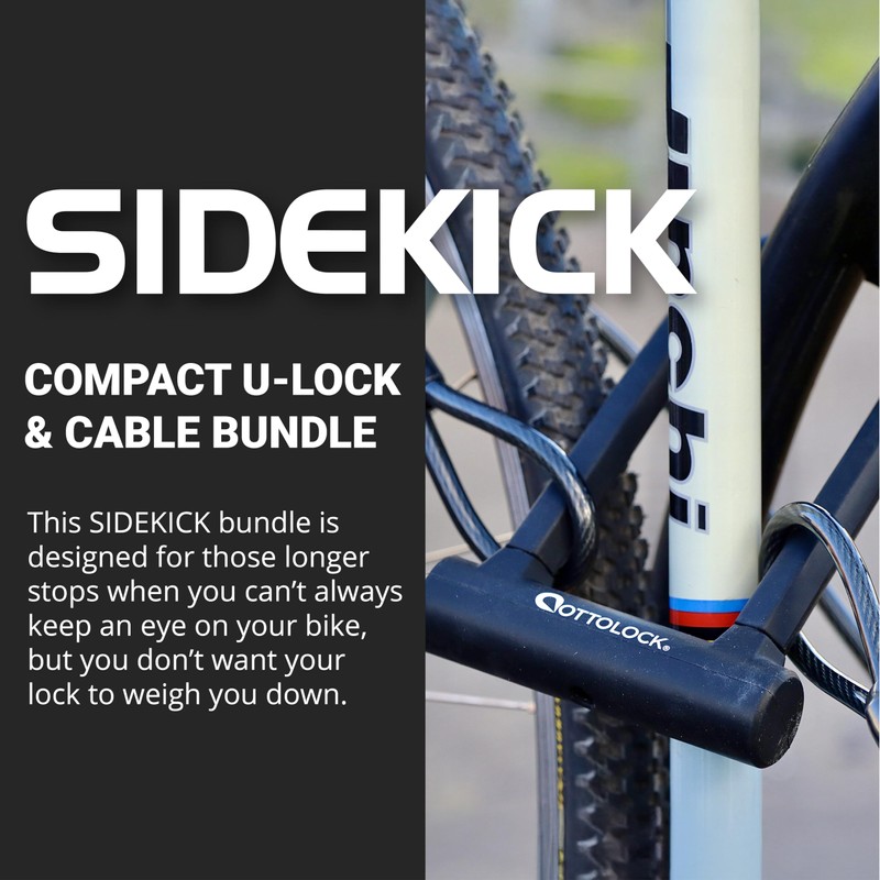 OTTOLOCK Sidekick Compact U-Lock and Cable Bundle - Heavy Duty