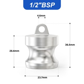 ERGAOBOY 1 Pcs Type DP Camlock Fittings, 1/2" BSP 304 Stainless Steel Cam and Groove Hose Fitting for Water Fuel Air
