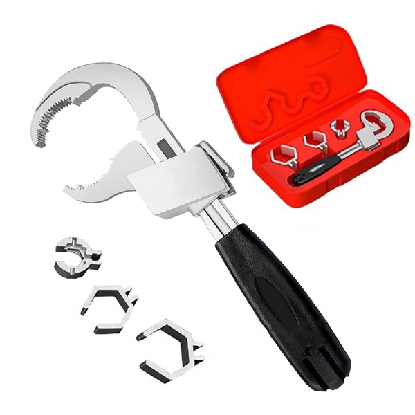 Wjelet Universal Adjustable Double Ended Wrench, Multifunctional Faucet Wrench Pipe