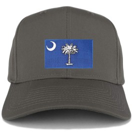 Armycrew XXL Oversize New South Carolina State Flag Patch Baseball Cap - Charcoal