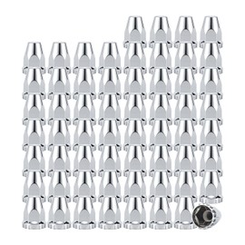 60PCS 33mm x 2-7/8" Screw-On Spike Lug Nut Covers – Chrome ABS Plastic Threaded Lug Nut Caps for Semi Trucks & Trailers, Decorative Hub-Piloted Wheel Nut Cover Kit, Semi Truck Accessories