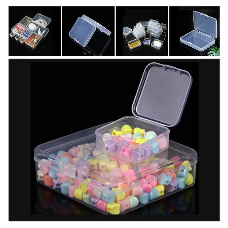 Mixed Sizes Rectangular Empty Plastic Box, 30 Pack Clear Plastic