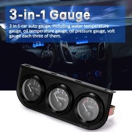 Staright 52MM 3-in-1 Volt Meter+Water Temp Gauge+Oil Gauge Kit Volt Meter Or Oil Temperature Gauge