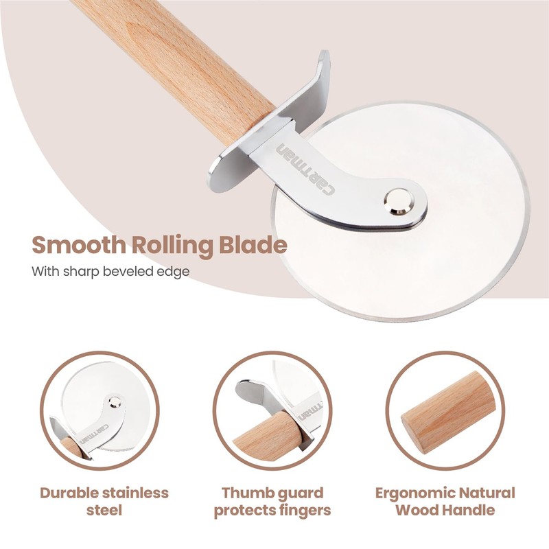 Cartman Pizza Cutter, Sharp Stainless Steel Blade, Rust Resistant, Comfort