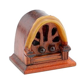 MyTinyWorld Dolls House Miniature Old Style Classic Shaped Wood Radio
